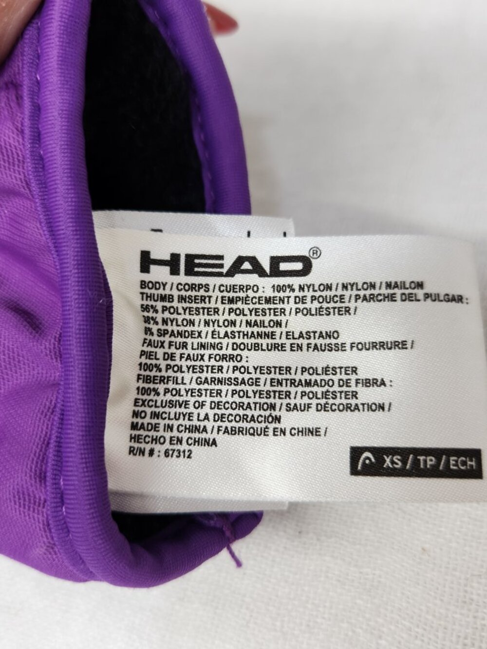 Head Girls XS Youth Purple Winter Mittens Gloves Fleece Lined - Picture 4 of 4